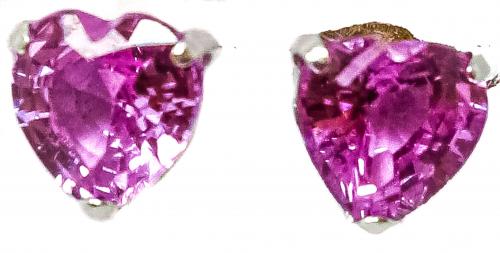 PENDIENTES SOLITARIO CON ZAFIRO ROSA
