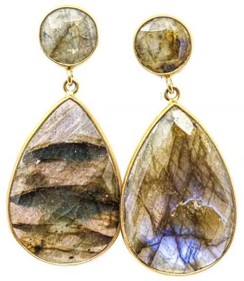 PENDIENTES DE PLATA CON LABRADORITA