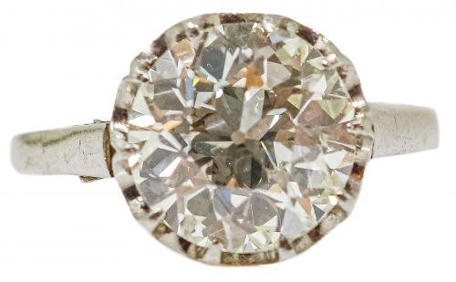 ANILLO SOLITARIO CON DIAMANTE DE PPS. DEL S.XX