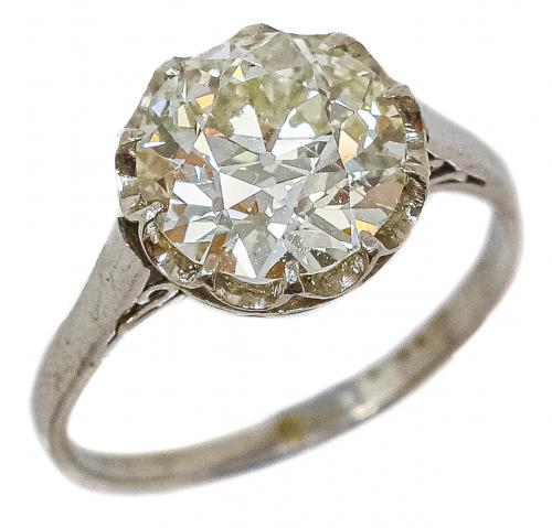 ANILLO SOLITARIO CON DIAMANTE DE PPS. DEL S.XX