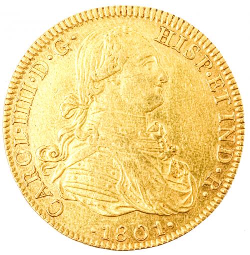 MONEDA DE ORO DE 8 ESCUDOS DE 1801