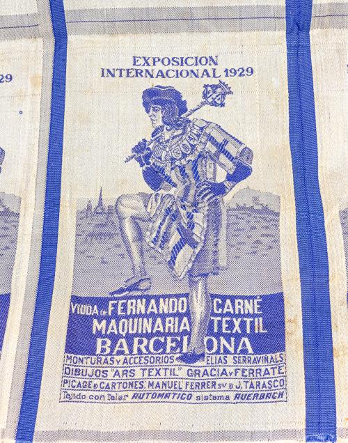 PIEZA DE TELA CONMEMORATIVA EXPOSICIÓN INTERNACIONAL 1929
