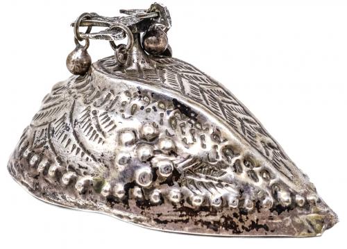 PIEDRA PÓMEZ CON SOPORTE EN PLATA S.XIX