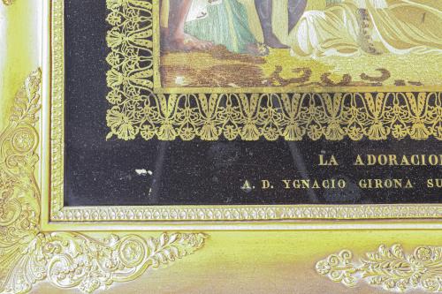 LITOGRAFÍA CON BORDADO S.XIX