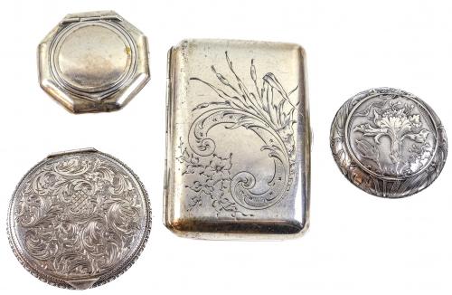CUATRO CAJITAS EN PLATA DEL PRIMER TERCIO S.XX