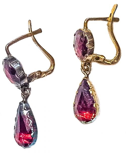 PENDIENTES CON GRANATES DEL S.XIX