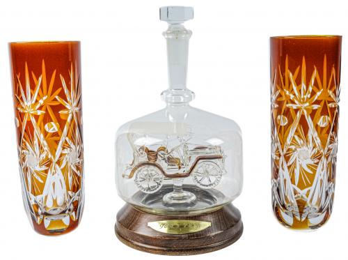 TRES PIEZAS DECORATIVAS EN CRISTAL ÚLTIMO CUARTO DEL S.XX