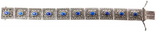 PULSERA DE PLATA CON MARQUESITAS Y LAPISLÁZULI