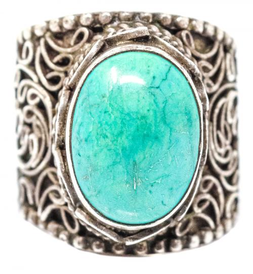 ANILLO DE PLATA CON TURQUENITA