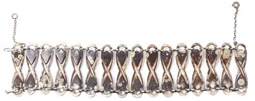 PULSERA DE PLATA CON ESMALTES AÑOS 70