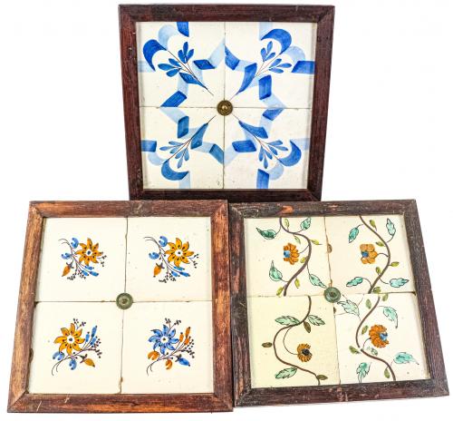 TRES PLAFONES DE BALDOSAS DE MUESTRA DE PRINCIPIOS DEL S.XX