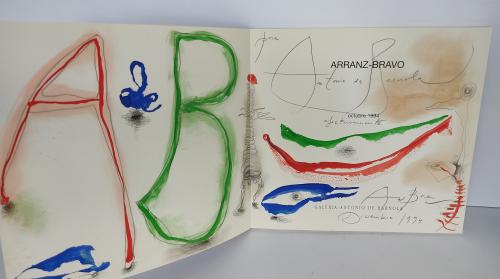 ARRANZ BRAVO.  CATÁLOGO CON DIBUJO ORIGINAL DEL ARTISRTA.