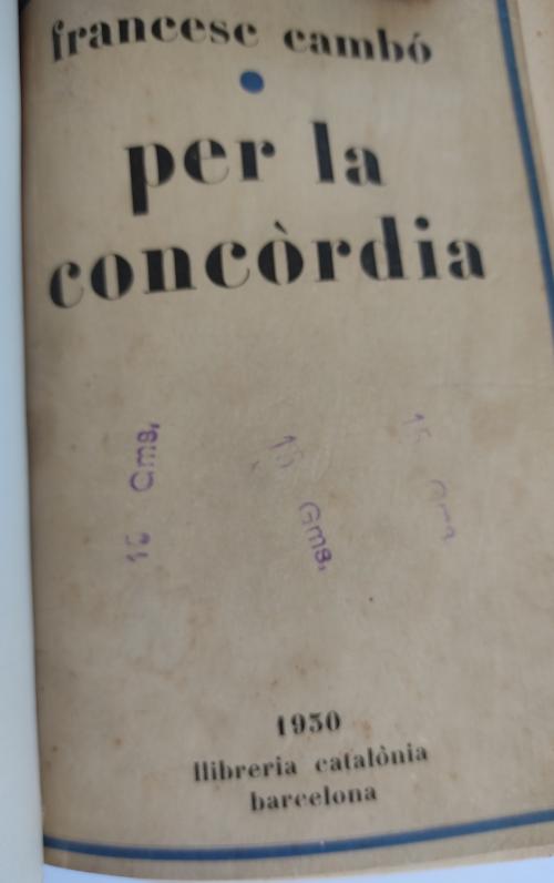 PER LA CONCÒRDIA.