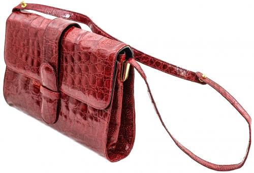 BOLSO EN PIEL DE COCODRILO AÑOS 70