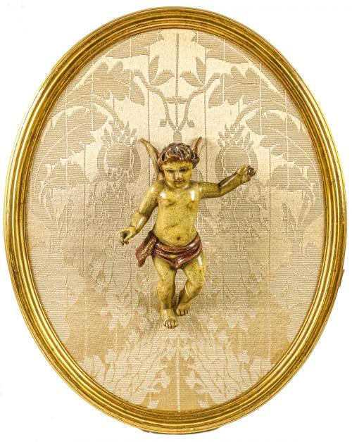 PEQUEÑO ANGELITO EN MADERA TALLADA DE MEDIADOS DEL S.XX