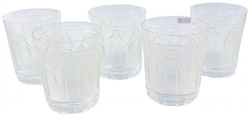 CINCO  VASOS EN CRISTAL LAILIQUE
