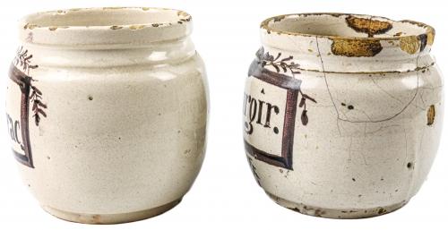 PAREJA DE TARROS DE FARMACIA CIRCA 1800