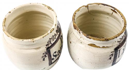 PAREJA DE TARROS DE FARMACIA CIRCA 1800