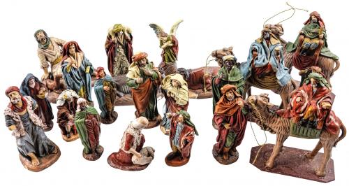 CONJUNTO DE FIGURAS DE PESEBRE SEGUNDA MITAD S.XX