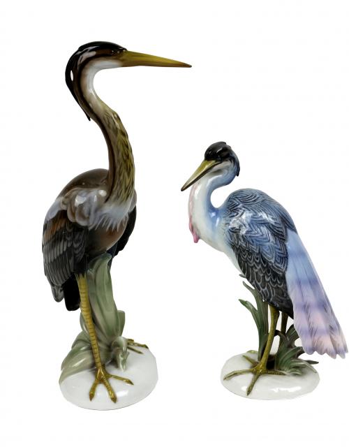 DOS PÁJAROS DE PORCELANA ALEMANA