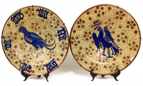 PAREJA DE PLATOS EN CERÁMICA DE REFLEJOS