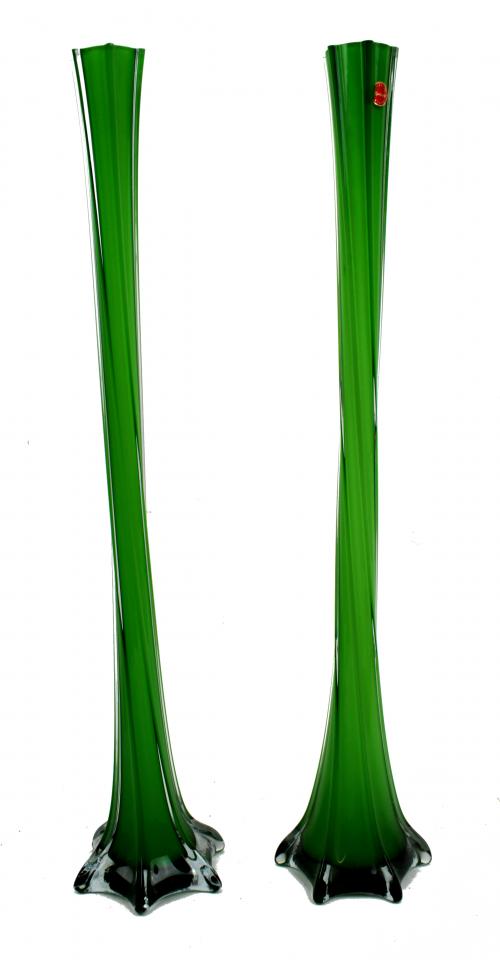 PAREJA DE JARRONES DE MURANO