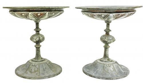 PAREJA DE COPAS DECORATIVAS FLES. S.XIX