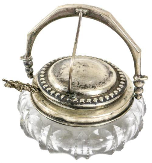 AZUCARERO DE CRISTAL Y PLATA