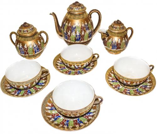 JUEGO DE CAFÉ DE PORCELANA DE LA PRIMERA MITAD S.XX