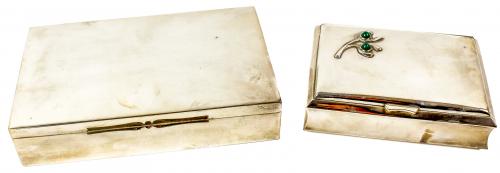DOS CAJAS CIGARRERAS EN PLATA