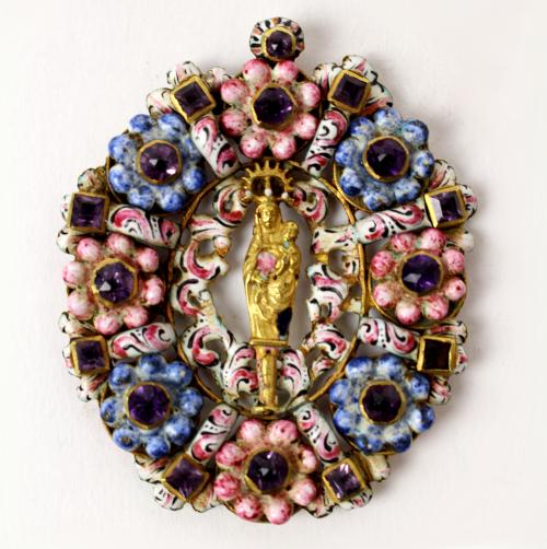 MEDALLA COLGANTE VIRGEN DEL PILAR CIRCA 1800