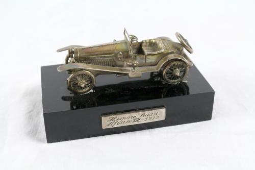 COCHE EN MINIATURA "HISPANO SUIZA" EN PLATA
