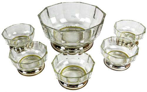 FUENTE Y CINCO BOLES EN CRISTAL