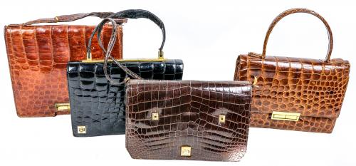 CUATRO BOLSOS EN PIEL DE COCODRILO