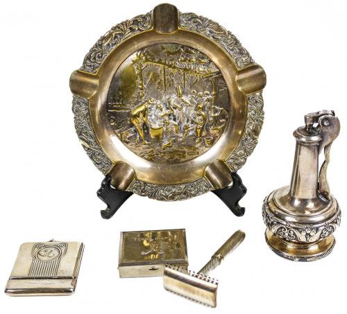 LOTE VARIADO EN METAL PLATEADO