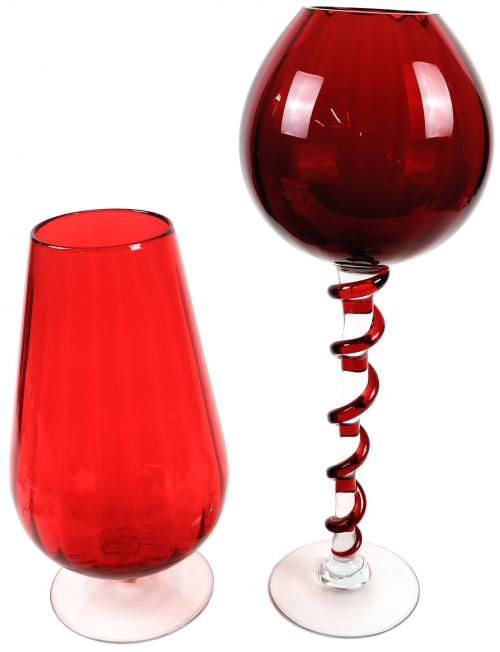 JARRON Y COPA EN CRISTAL AÑOS 70