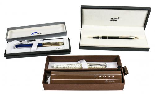 DOS PLUMAS CROSS Y BOLIGRAFO MONTBLANC.