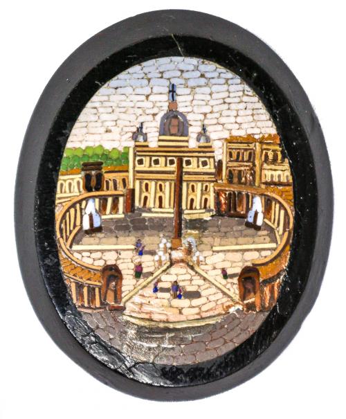 MEDALLÓN ITALIANO DE MICROMOSAICO S.XIX