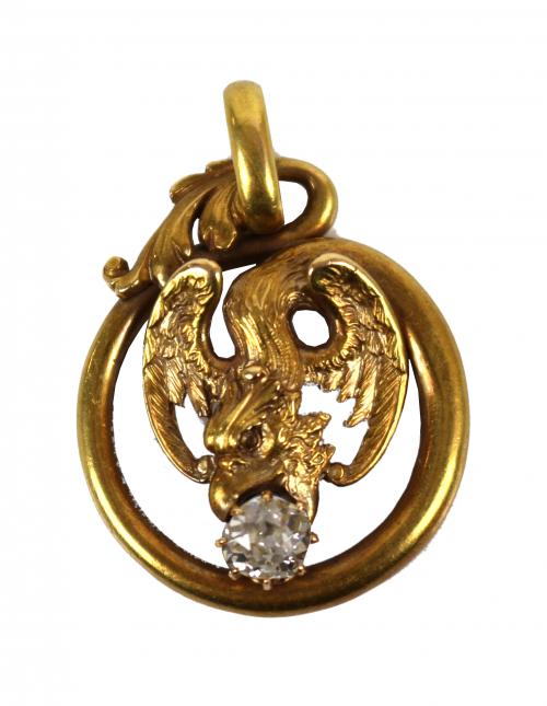 COLGANTE CON DIAMANTE DE FLES. S.XIX