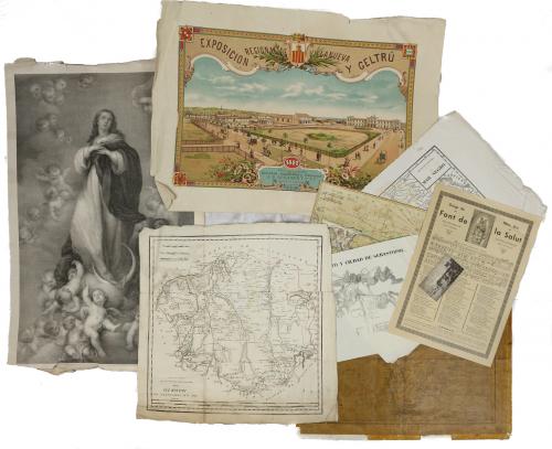 LOTE DE GRABADOS, LITOGRAFIAS  Y MAPAS