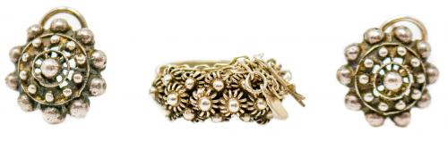 CONJUNTO CHARRO DE PENDIENTES Y ANILLO
