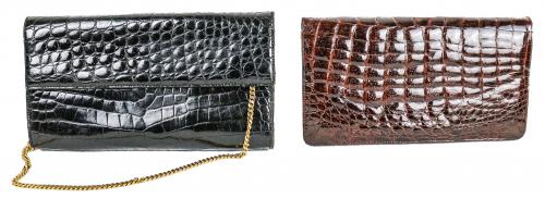 DOS BOLSOS DE MANO EN PIEL DE COCODRILO