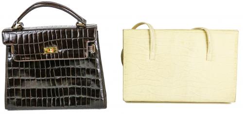 DOS BOLSOS DE SEÑORA EN PIEL SIMIL COCODRILO