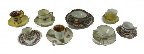 COLECCION DE TAZAS CON PLATO EN PORCELANA