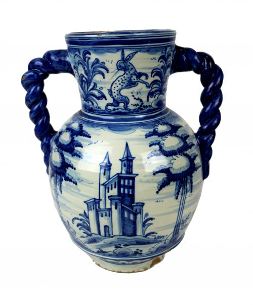 JARRA Y TINTERO EN CERAMICA DE TALAVERA