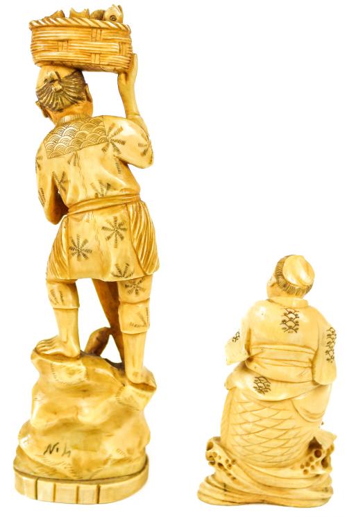 DOS FIGURAS DE MARFIL ORIENTAL