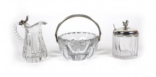 LOTE VARIADO EN CRISTAL Y PLATA DE LA SEGUNA MITAD DEL S.XX