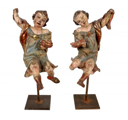 PAREJA DE TALLAS DE ESCUELA ESPAÑOLA DEL S. XVII/XVIII