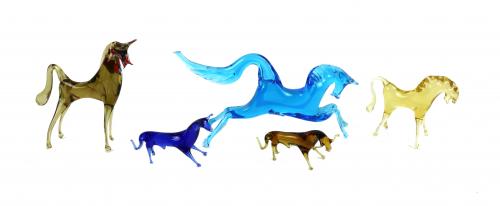 LOTE DE 5 FIGURITAS DE CRISTAL DE MURANO