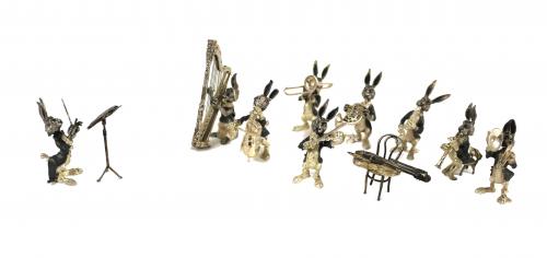 CONJUNTO DE MUSICOS EN MINIATURA PLATA